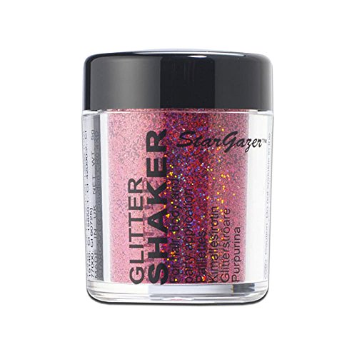 Stargazer Starlight Glitter Shaker, Mars Crimson. Cosmetic glitter powder for use on the eyes, lips, face, body, hair and nails.