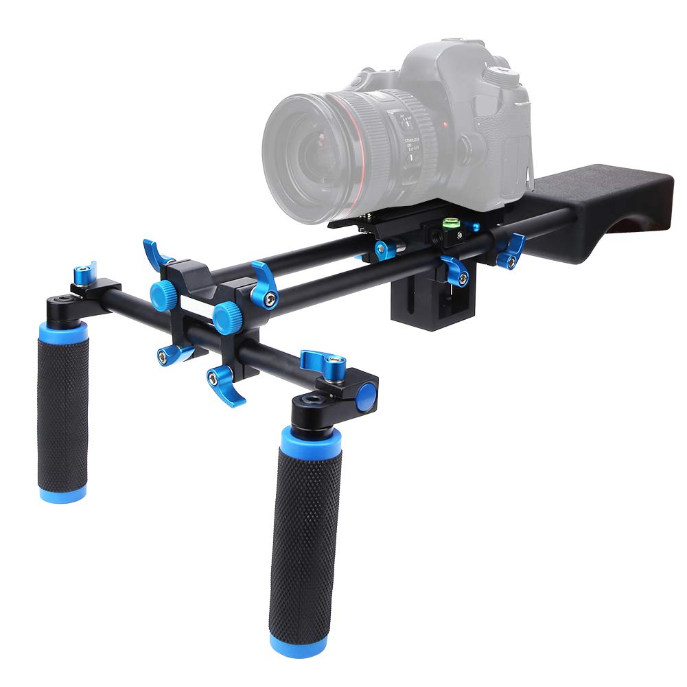 Akozon D2 DSLR RIG Support de Stabilisateur D'épaule pour Caméra de Prise de Vue Vidéo Stable Compatible avec Trépied