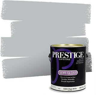 PRESTIGE Paints Exterior Paint and Primer In One, 1-Gallon, Semi-Gloss, Comparable Match of Benjamin Moore* Winter Solstice*