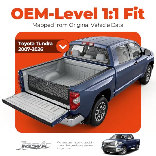 Image of 3-Layer Cargo Net for Toyota Tundra 2007-2026, Zoned Storage Truck Bed Net | with Integrated Zippered Storage Bag, Heavy-Duty Cargo Organizer Netting for Camping, Trips & Everyday Use