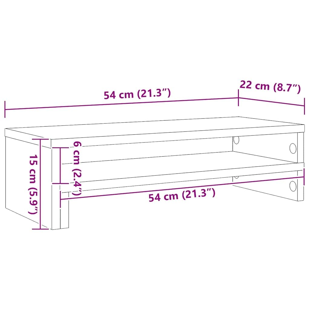 vidaXL Support de moniteur chêne artisanal 54x22x15 cm bois ingénierie