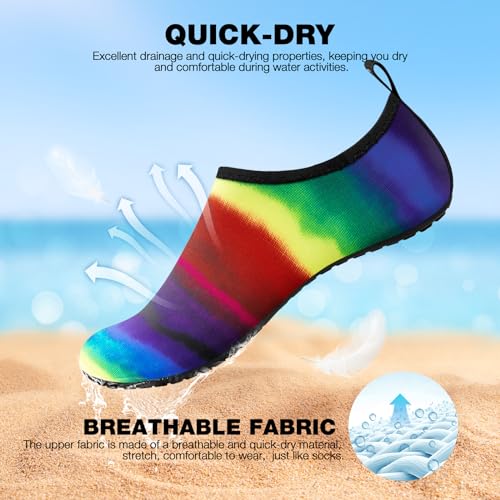 Image of SIMARI Water Shoes for Women Men Swim Aqua Socks Beach Pool Essentials Barefoot Surf River Boat Kayak Sea Yoga Sand Exercise Sport Accessories Breathable Quick-Dry Adult Youth Kid Size SWS001