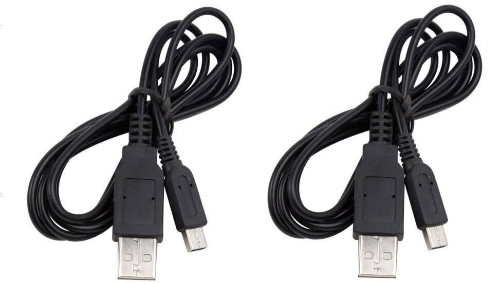 Wicareyo - Cable de cargador para DSi, 2 cables de alimentación USB de 1,2 m / 3,9 pies para DSi NDSi DSI XL 3DS N3DS XL