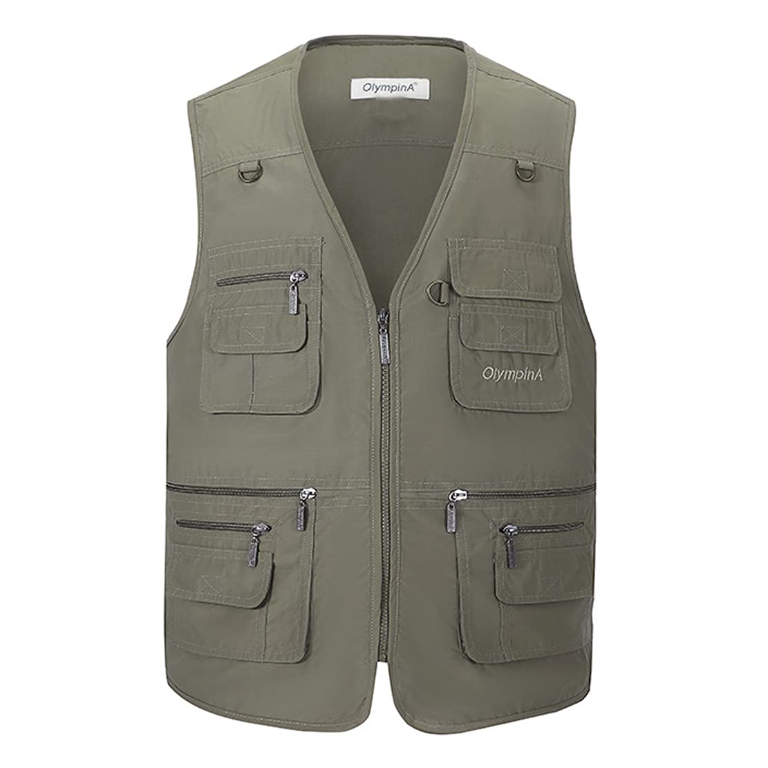 Hwalleum Men's Multifunctional Outdoor Casual Gilet, Mens Summer Lightweight Vest Waistcoat Safari Multi Pocket Working Fishing Hunting Hiking Gilets Jacket Breathable Quick Dry Photography Top