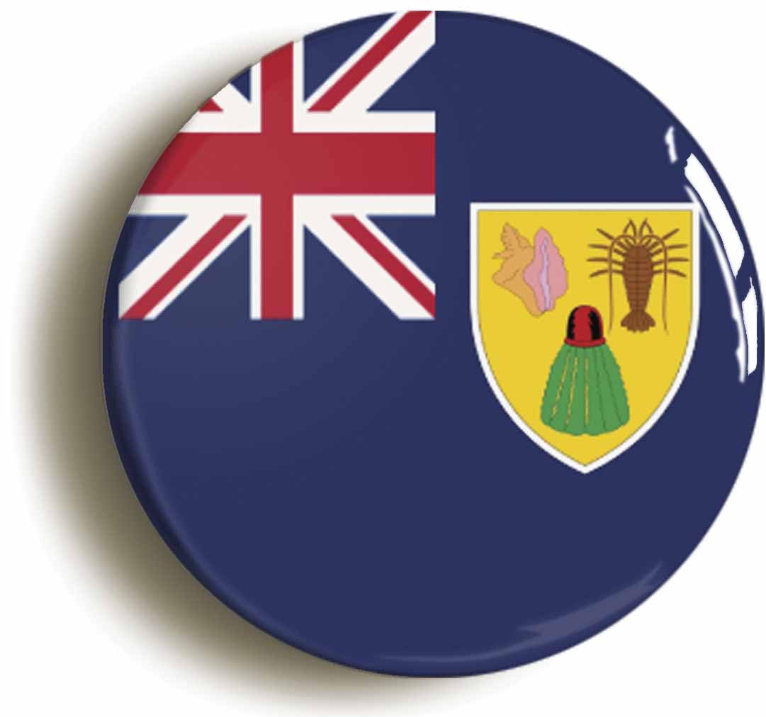 Turks And Caicos Flag Fridge Magnet (Circular 2inch / 50mm Diameter)