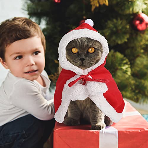 Disfraz Navidad para Mascotas M, Capa Roja y Gorro miniatura 6