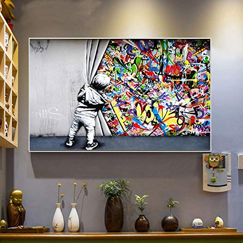 KADING Street Art Banksy Graffiti Wall Art Behind