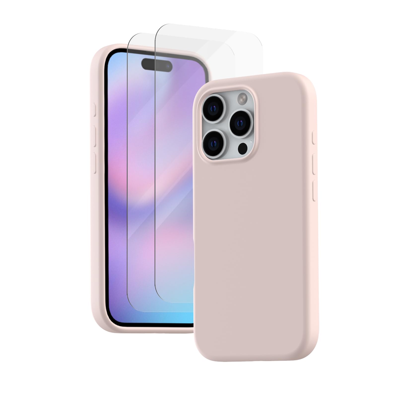 ipush Compatible with iPhone 16 Pro Max (6.9") – Slim Liquid Silicone Case, Supports Magnetic Wireless Charging, with 2× Screen Protector, Shockproof