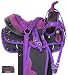 10" 12" 13" WESTERN YOUTH PONY MINI MINIATURE HORSE SADDLE TACK PAD HEADSTALL REINS BREAST COLLAR SET (Purple, 10)
