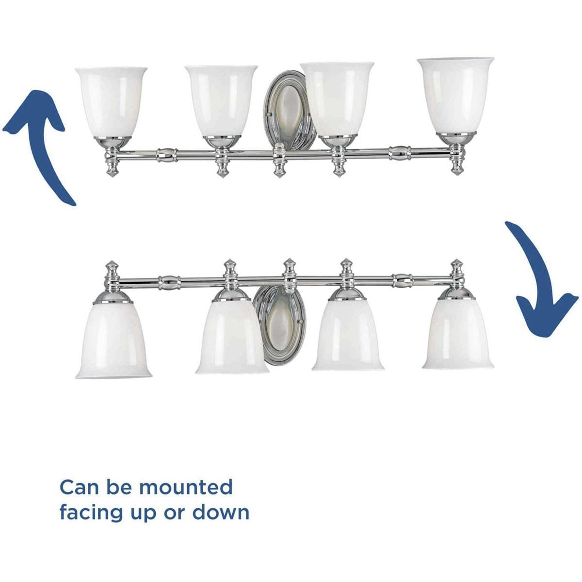 Progress Lighting P3041-15 Victorian Bath & Vanity, 4-Light, Polished Chrome