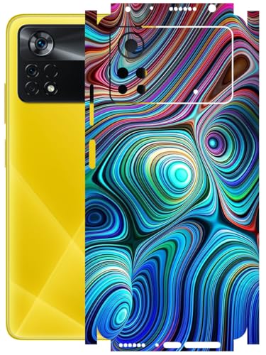 Image of AtOdds - Full Body Back Screen Guard Protector Film - Lamination Wrap Skin Sticker Compatible with Poco X4 PRO (5G) | Scratchproof Matte Finish (Water Paint)