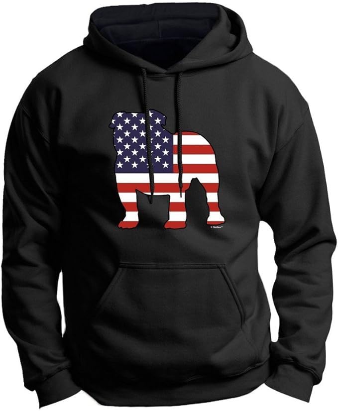 Unisex Fashions United States Flag with American Independence Dog Hoodie 4th of July Black Hoodie