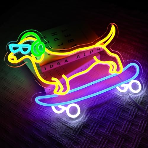 OYCGZV Skateboard Dog Neon Light Sign - Image 4
