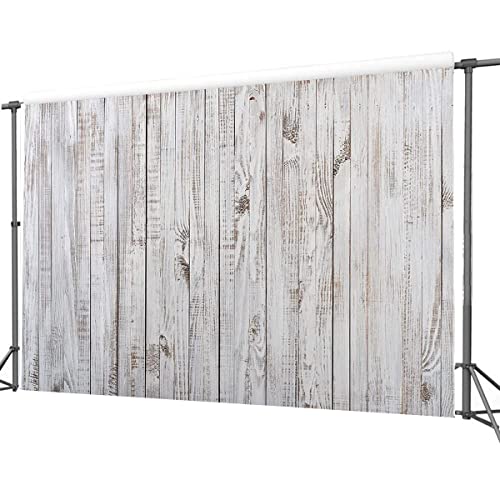 Chaiya 7X5Ft Vintage Wood Backdrop Retro Rustic White Gray Wooden Floor Backdrops For Photography Kids Adult Photo Booth Video Shoot Studio Prop Cy-163 #TOP2