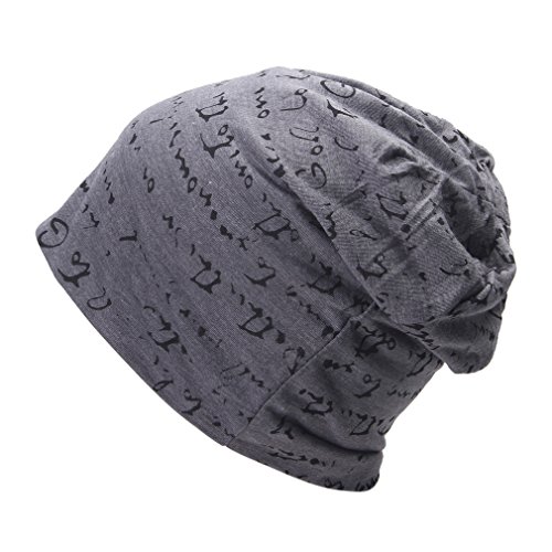 Smile YKK The Full Alphabet Stretch Soft Slouchy Beanie Hat Cap Gray