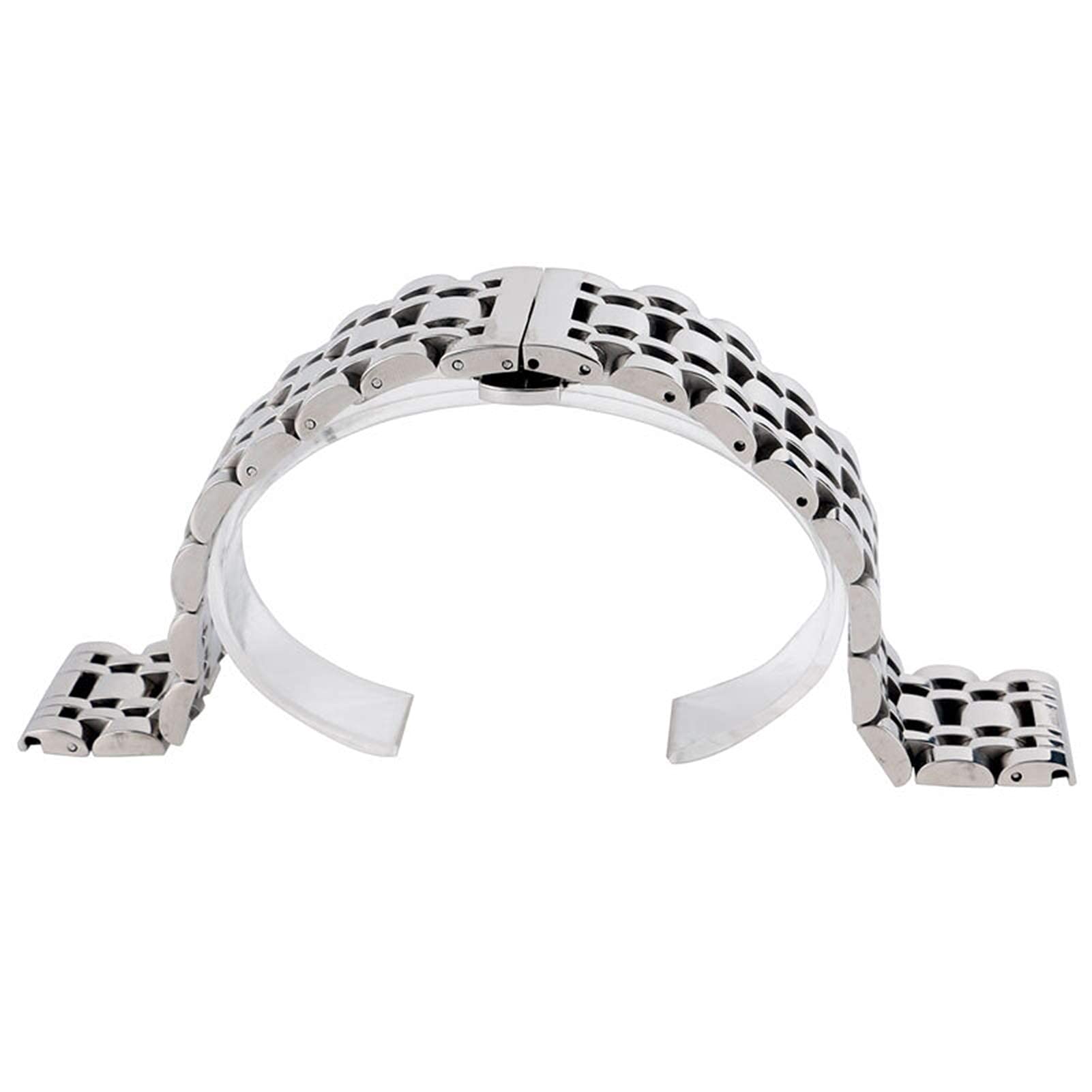 Correa de Reloj, Correa Plateada para Hombre de 20/22/24 mm, Repuesto de Correa de Acero Inoxidable para Mujer + 2 Barras de Resorte