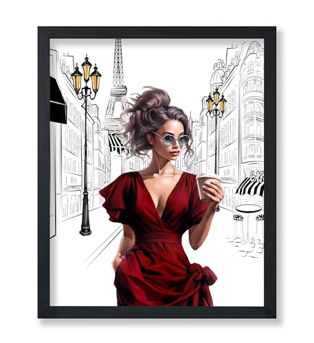 Image of Poster Master Lady in Red Print - Fashion Poster - Paris Designer Art - Modern Wall Design - Chic Gift for Women & Fashionista - Glam Decor for Bedroom or Girl's Room - 18x24 Unframed Wall Art