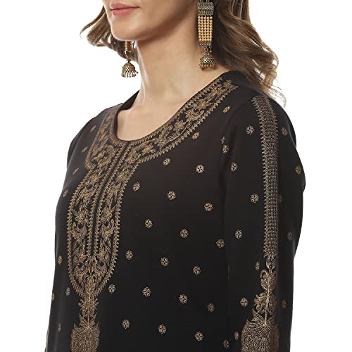 Image of BIBA Women Polyester Blend Straight Fit Printed Straight Kurta