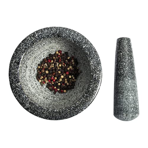 BROWIN® Küchenmörser mit Stößel aus Granit 312008 | Ø 13 cm | Zerkleinerer für Kerne, Gewürze, Nüsse, Pfeffer oder Kräuter… – Ansicht 6