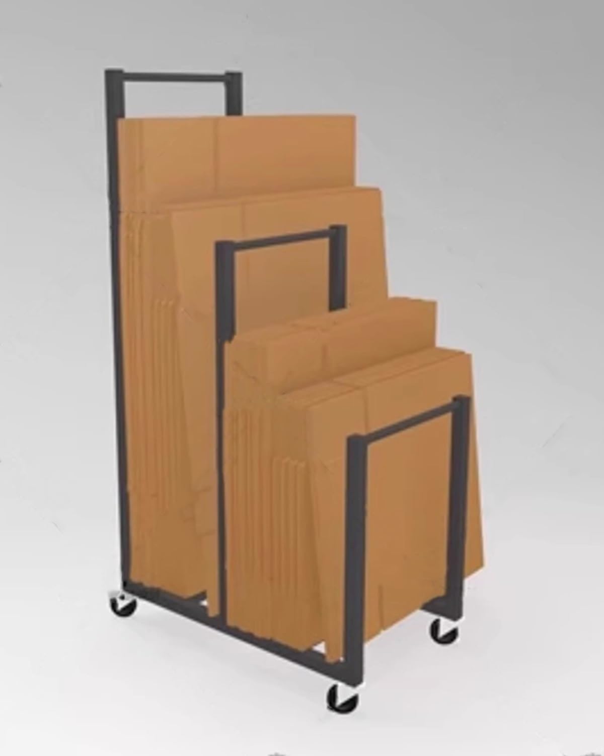 Carton Stockage Chariot Support de Cartons Express Stations pour Entrepôt, Support de Rangement Mobile pour Cartons en Toile, Chariot Porte-Carton Robuste à roulettes