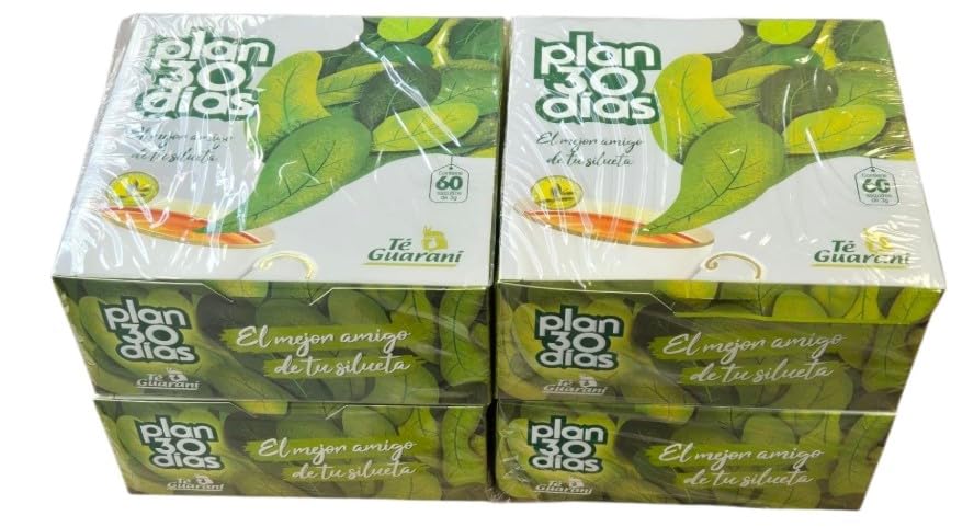Té de Hierbas para Infusión Plan 30 Días – Pack de 4 Cajas x 60 Bolsitas | 240 Sobres de Té | Mezcla de Hierbas para Infusión | Presentación Familiar