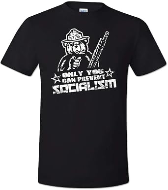Zepp Tees Only You Can Prevent Socialism Shirt 1776 Smokey Bear Black XL