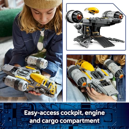 Image of LEGO Star Wars: The Mandalorian and Grogu The Razor Crest Building Toy - Build and Display Set for Boys & Girls, Ages 10+ - Star Wars Gifts for Birthdays & Fans - 75447