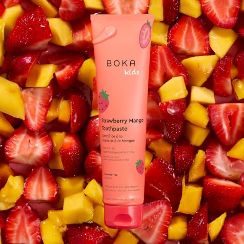 boka fluoride free toothpaste nano hydroxyapatite toothpaste - strawberry mango flavor 4 oz 1pk us manufactured