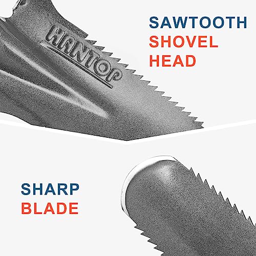 HANTOP Drain Spade Garden Digging Serrated Shovel Root Saw Spades with Wooden Handle for Digging, Cutting Roots,Transplanting,Trenching, 44 inches - Thumbnail 4