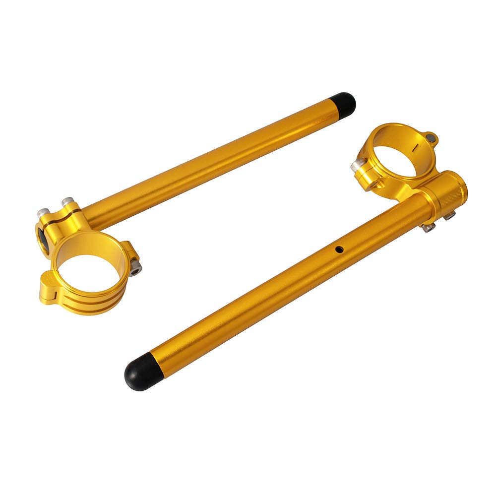 Semimanillares de Aluminio CNC para Motocicleta Clip de 33mm Barras de 7/8 pulgadas para CB360/G/T 1974-1976 para CM450A Automático/CM450C Personalizado/CM450E Economía para CB350/CL350 (Oro)