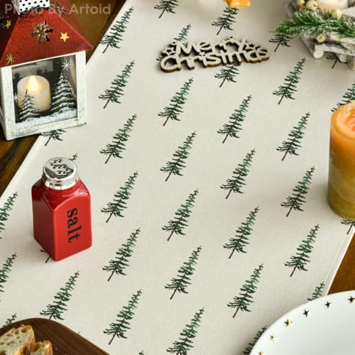 Image of Artoid Mode Xmas Tree Christmas Table Runner Home Party Decor 13x72 Inch