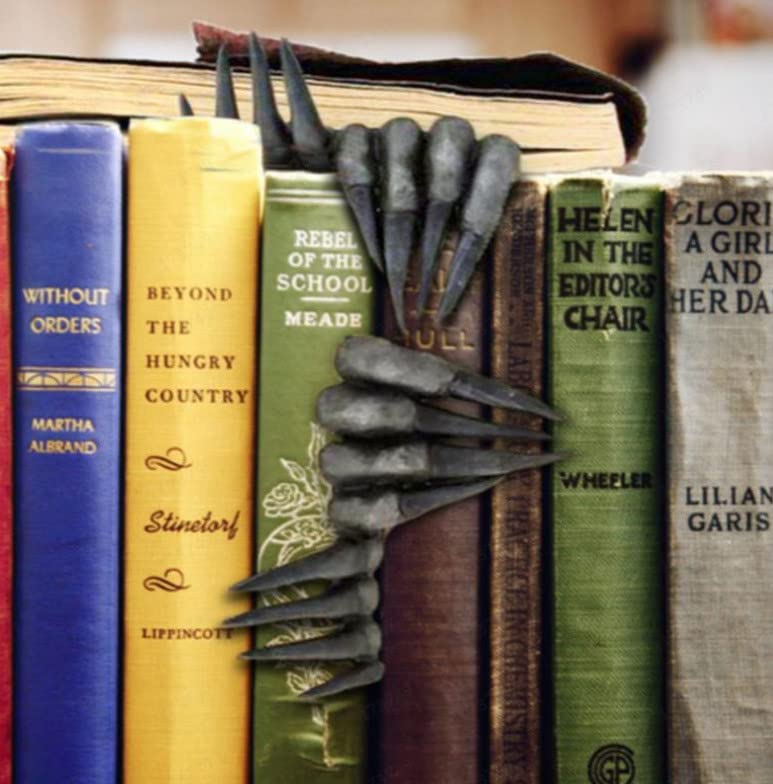 Halloween-Lesezeichen, Teufelshand-Lesezeichen, 3D-Thriller-Dämonenpfoten-Lesezeichen, Harz-Lesezeichen, Halloween-Neuheit, Bücherregal-Ornamente, Geschenk für Kinder und Erwachsene