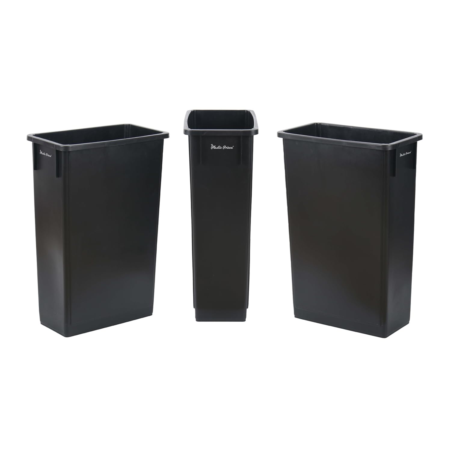 PLASTIC PRINCE 23 Gallon Slim Trash Can Kitchen, Commercial Tall Trash Bin Narrow, Rectangular Slim Jim Skinny Garbage Can for Home Garage Cabinet
