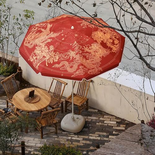 Sombrilla para mesa de jardin roja impermeable que protege del sol 3
