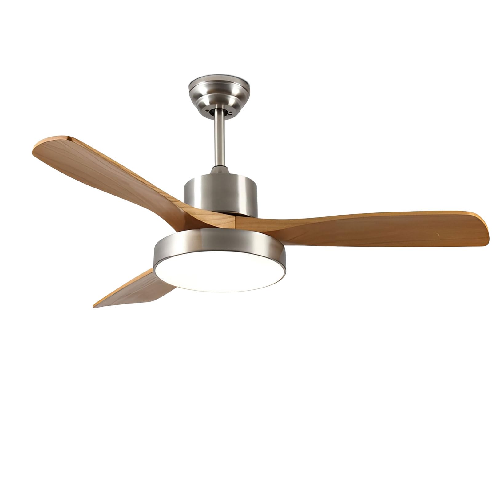IBalody Solid Wood Ceiling Fan with Light 6 Speeds Quiet Ceiling Fan with Dimmable LED Light, Modern Smart Ceiling Fan Light with Remote/APP/Voice Control for Bedroom Dining Room Living Room