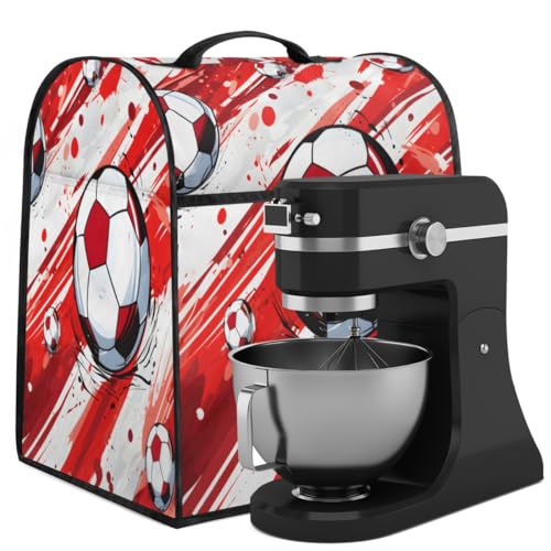 Coffee Maker Cover Soccer Theme Kitchen Appliance Covers Small Appliance Covers Blender Cover Juicer Cover Dust Covers for Kitchen Appliances with Top Handle and Pockets,Washable,B214