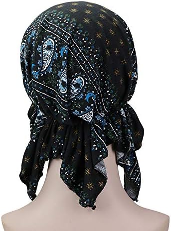 Pre Tied Chemo Head Scarf 3 Packed Beanie Skull Cover Cap for Women (Set6-Long Style) - Image 5