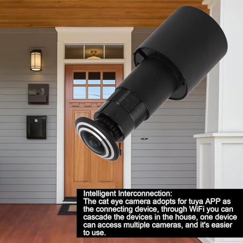 Cámara inteligente de puerta 1080P HD con visión de gran angular de 150°, audio bidireccional remoto y conectividad WiFi para una mejor vigilancia de seguridad en el hogar