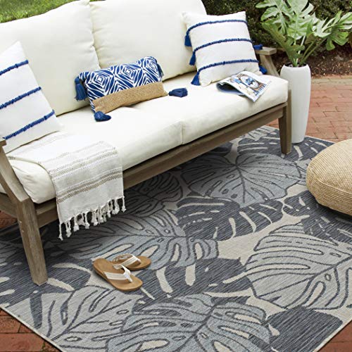 Tapete Morwell Shereece 8' x 10' Gris Floral Indoor/Outdoor