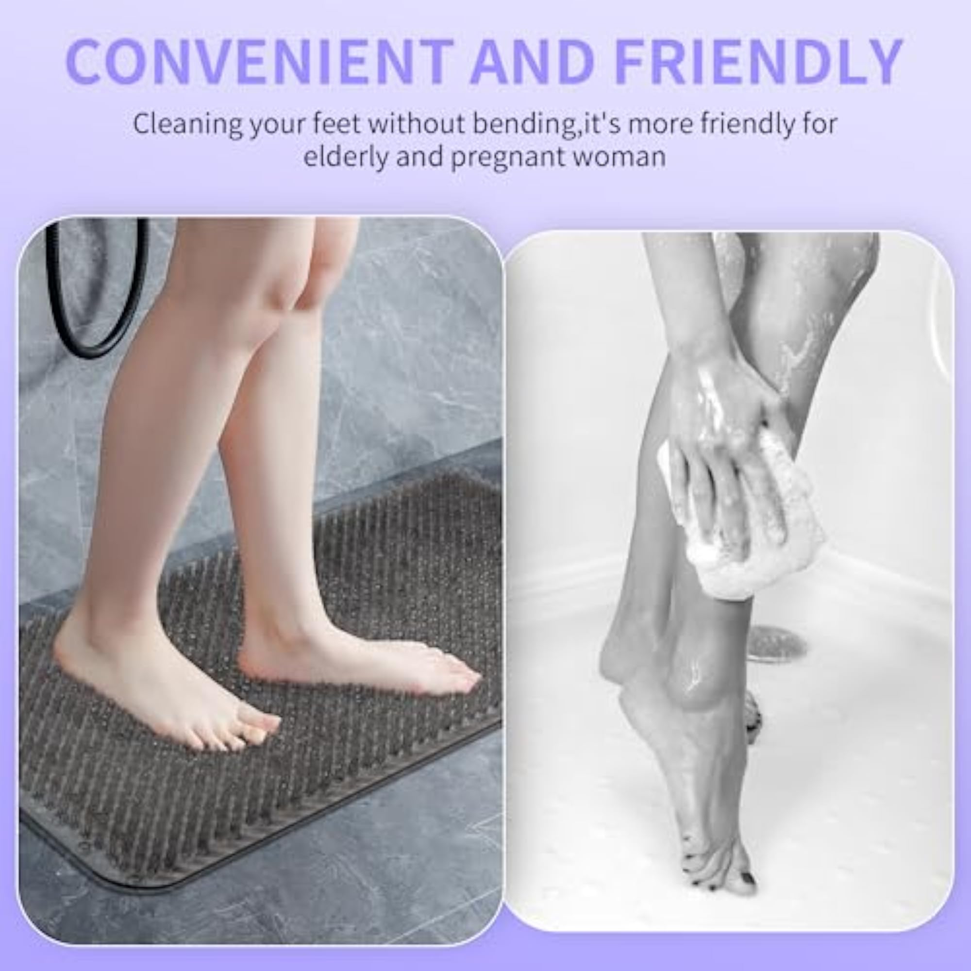 Shower Foot Scrubber Mat with Scrub Bristles