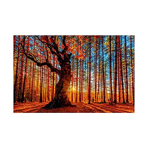 Broderie Diamant Arbre Forêt 5D avec Strass Brillants Kit Mosaïque 70x120