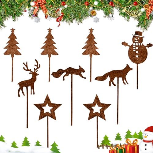 9PCS Garten Roststecker Metall Adventskranz Rost Dekostecker...