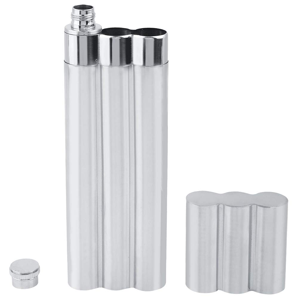 Flasque à Alcool Avec Étui à Cigare Acier Inoxydable - Bouteille Poche 2oz + Entonnoir