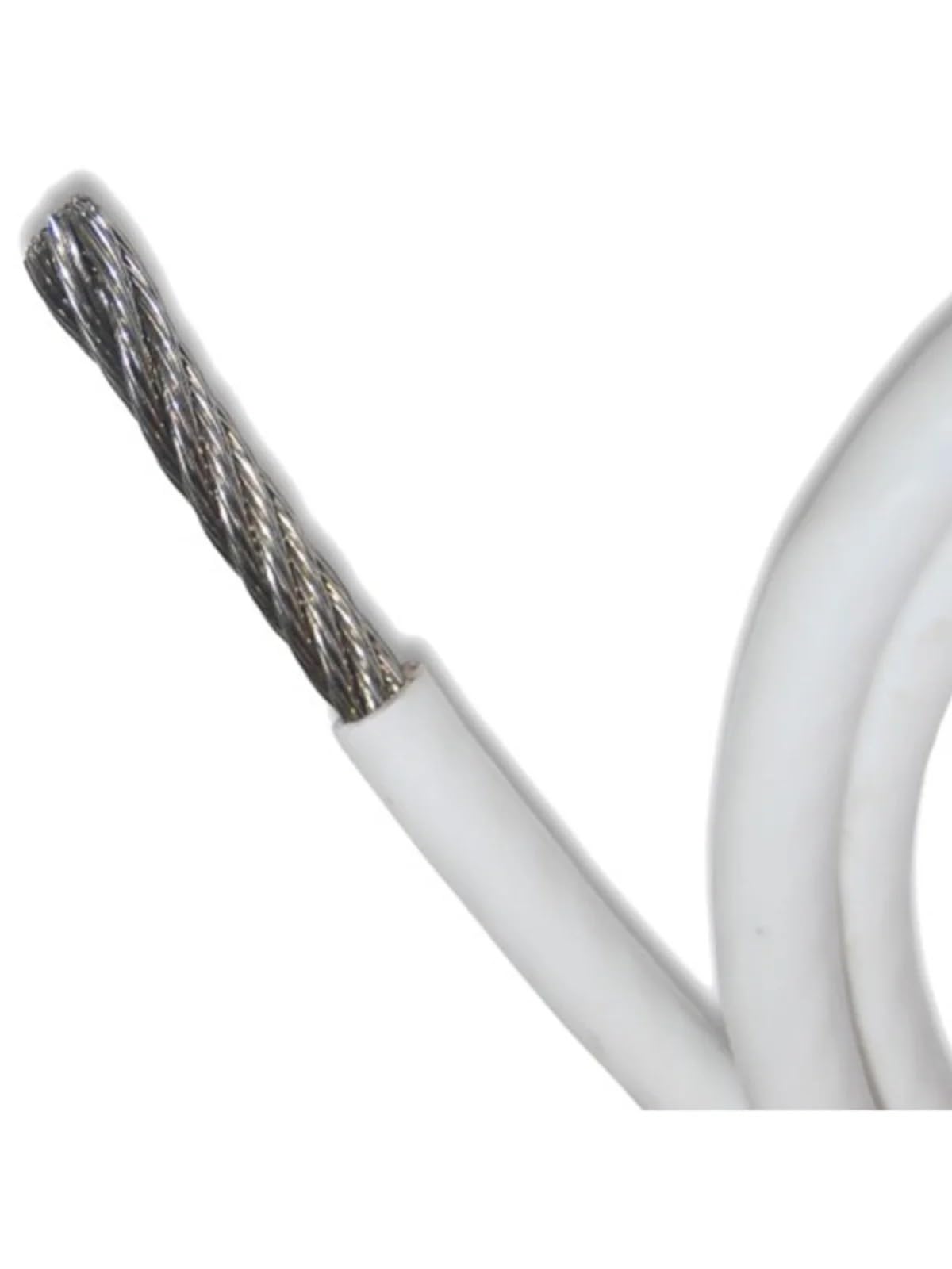 Izhaogjing 1.5Mm After Coating Electrical Wire, Electric Wire 10 Meters 1/1.5/2/3/4Mm Diameter White Pvc Coated Flexible Stainless Steel Wire Rope Cable Clothesline(1.5Mm After Coating)