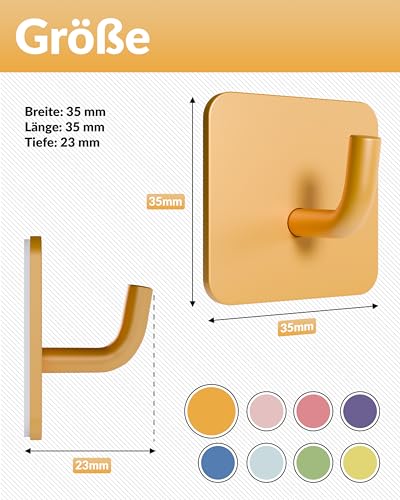 DEKAZIA® Kleiderhaken Kinder 8er-Set Bunte Regenbogen | Kindergarderobe Haken Garderobenhaken Wandhaken Kinderzimmer Klebehaken selbstklebend ohne Bohren