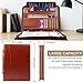 Padfolio Portfolio Leather Binder, Interview Legal Document Organizer, Business Card Holder Included Letter Sized Writing Pad (Brown)