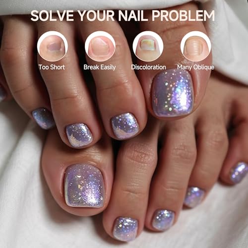 Image of UNA GELLA Toe Nail Tips 504Pcs - Full Cover Matte Squavol Toe Nails Soft Gel Pre-file Gel Toe Nail Tips For Toe Nail Extensions Home DIY Nail Salon Soak Off 15 Sizes