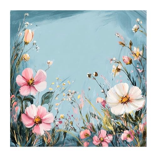 Image of Xinpinzhou Stamped Cross Stitch Kits for Adults - 11CT Flowers Pre Printed Cross-Stitch Patterns, Advanced Embroidery Kit for Beginners, 12x12 in DIY Crossstitch Crafts for Wall Decor or Mum Gifts