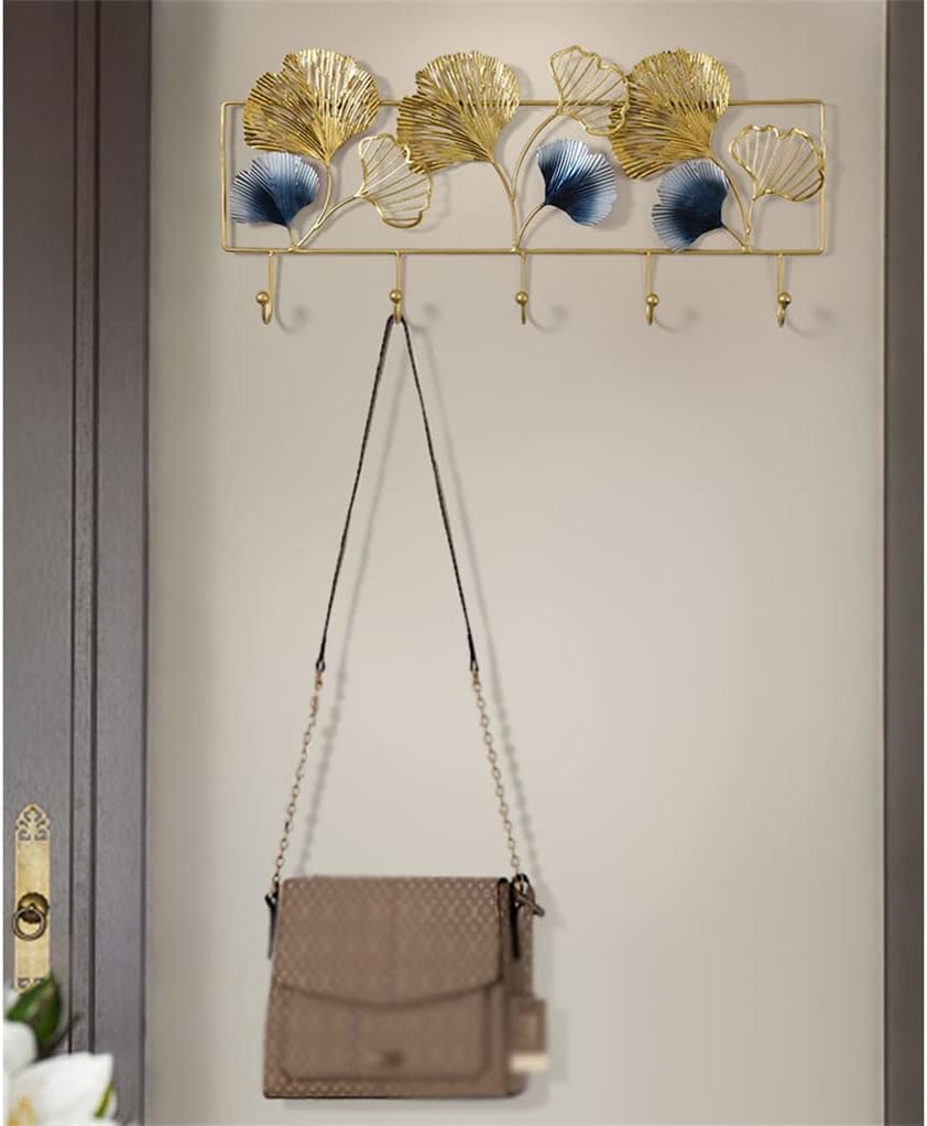 Ginkgo Biloba Wall Personality Coat Hanger Hanger Hanger Wall Rack Wrought Iron Porch Bedroom
