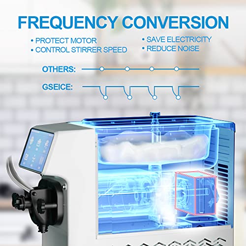 GSE Eismaschine Gastronomie 18L/Std. vorkühlend 1300W Speiseeisbereiter 6L Edelstahl Behälter Softeismaschine selbstkühlend Eiscreme Maschine Eisbereiter mit Kompressor für zuhause Eisdiele Eiscafé – Bild 6
